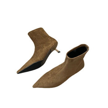 Moterų pirštuotos aukštakulnės, mikropluošto viršus, plonas 6–8 cm kulnas, guminė danga