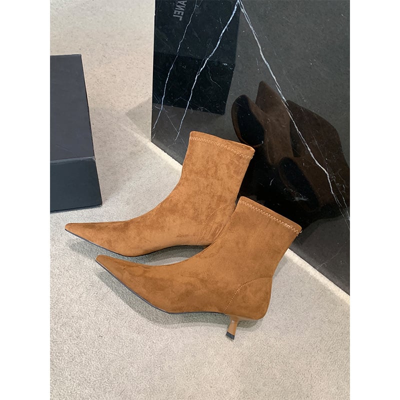 Moterų pirštuotos aukštakulnės, mikropluošto viršus, plonas 6–8 cm kulnas, guminė danga