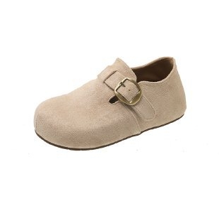 Ženske loaferice od nubuk kože s kopčom, unutarnje povećana debela potplata, gumena potplata, srednja visina peta 3-5 cm