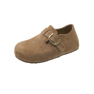 Ženske loaferice od nubuk kože s kopčom, unutarnje povećana debela potplata, gumena potplata, srednja visina peta 3-5 cm