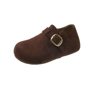 Ženske loaferice od nubuk kože s kopčom, unutarnje povećana debela potplata, gumena potplata, srednja visina peta 3-5 cm