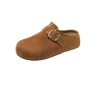 Ženske loaferice od nubuk kože s kopčom, unutarnje povećana debela potplata, gumena potplata, srednja visina peta 3-5 cm