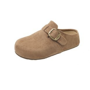 Ženske loaferice od nubuk kože s kopčom, unutarnje povećana debela potplata, gumena potplata, srednja visina peta 3-5 cm