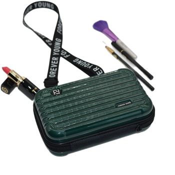 Cietā korpusa ceļojumu kosmētikas soma, ABS+PC materiāls, poliestera oderējums, pilsētas vienkāršs stils, ūdensizturīga, rāvējslēdzēja aizvērums