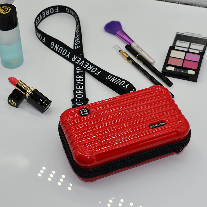 Cietā korpusa ceļojumu kosmētikas soma, ABS+PC materiāls, poliestera oderējums, pilsētas vienkāršs stils, ūdensizturīga, rāvējslēdzēja aizvērums