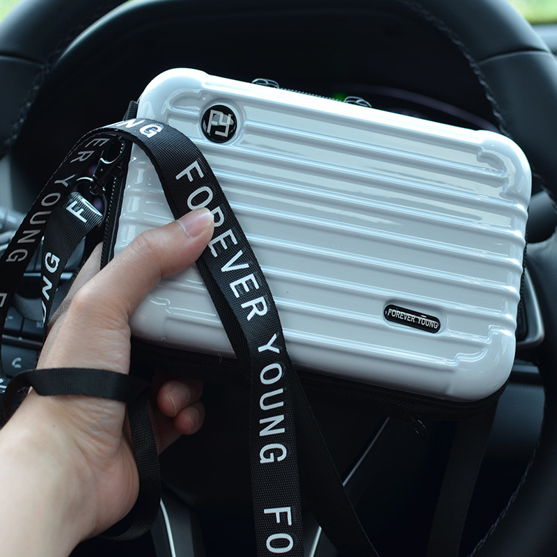 Cietā korpusa ceļojumu kosmētikas soma, ABS+PC materiāls, poliestera oderējums, pilsētas vienkāršs stils, ūdensizturīga, rāvējslēdzēja aizvērums