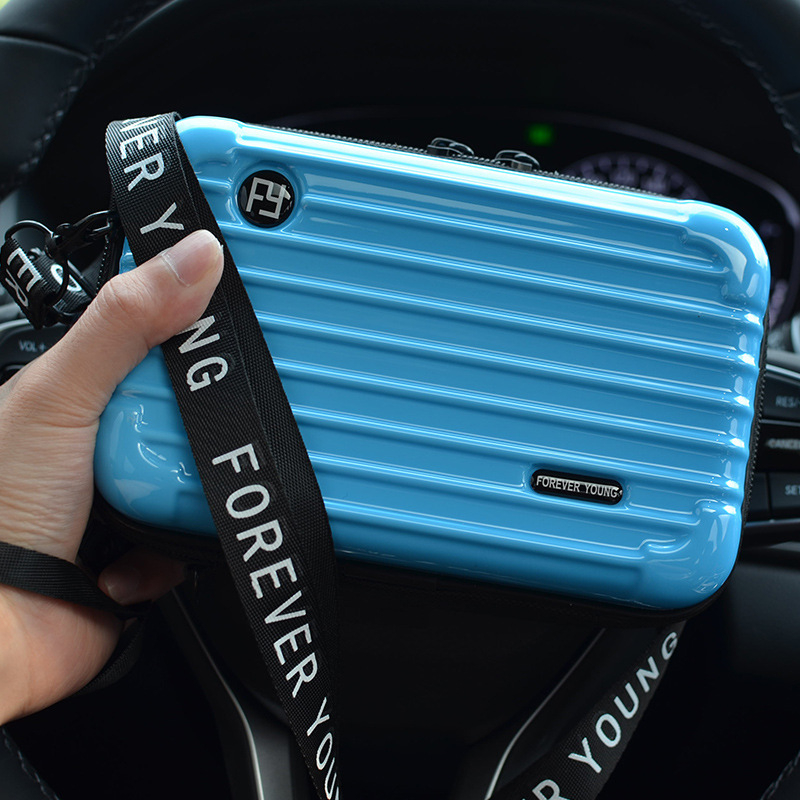 Cietā korpusa ceļojumu kosmētikas soma, ABS+PC materiāls, poliestera oderējums, pilsētas vienkāršs stils, ūdensizturīga, rāvējslēdzēja aizvērums