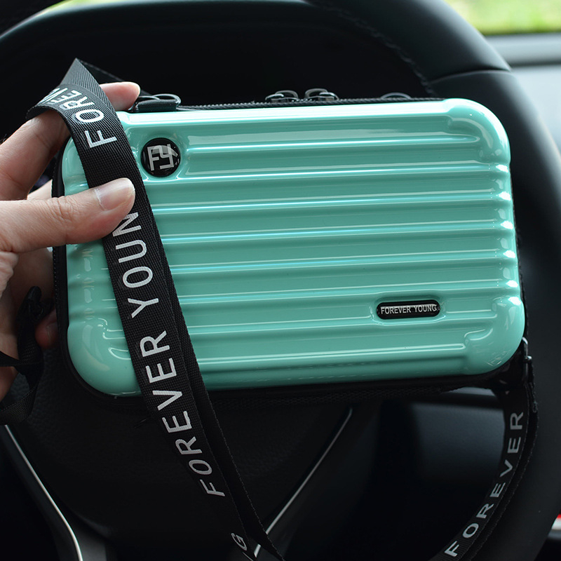 Cietā korpusa ceļojumu kosmētikas soma, ABS+PC materiāls, poliestera oderējums, pilsētas vienkāršs stils, ūdensizturīga, rāvējslēdzēja aizvērums