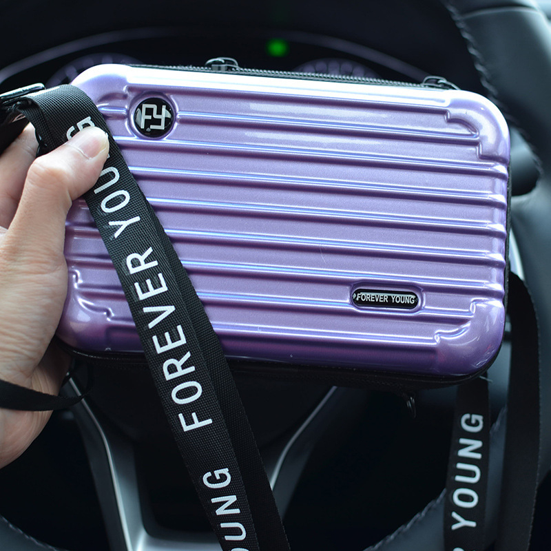 Cietā korpusa ceļojumu kosmētikas soma, ABS+PC materiāls, poliestera oderējums, pilsētas vienkāršs stils, ūdensizturīga, rāvējslēdzēja aizvērums