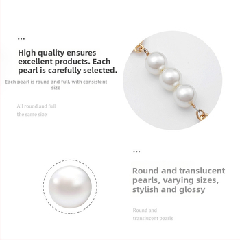 Ιμάντας ώμου από κράμα με επεκτειόμενη αλυσίδα και μαργαριταρένια διακόσμηση – Αξεσουάρ τσάντας για crossbody