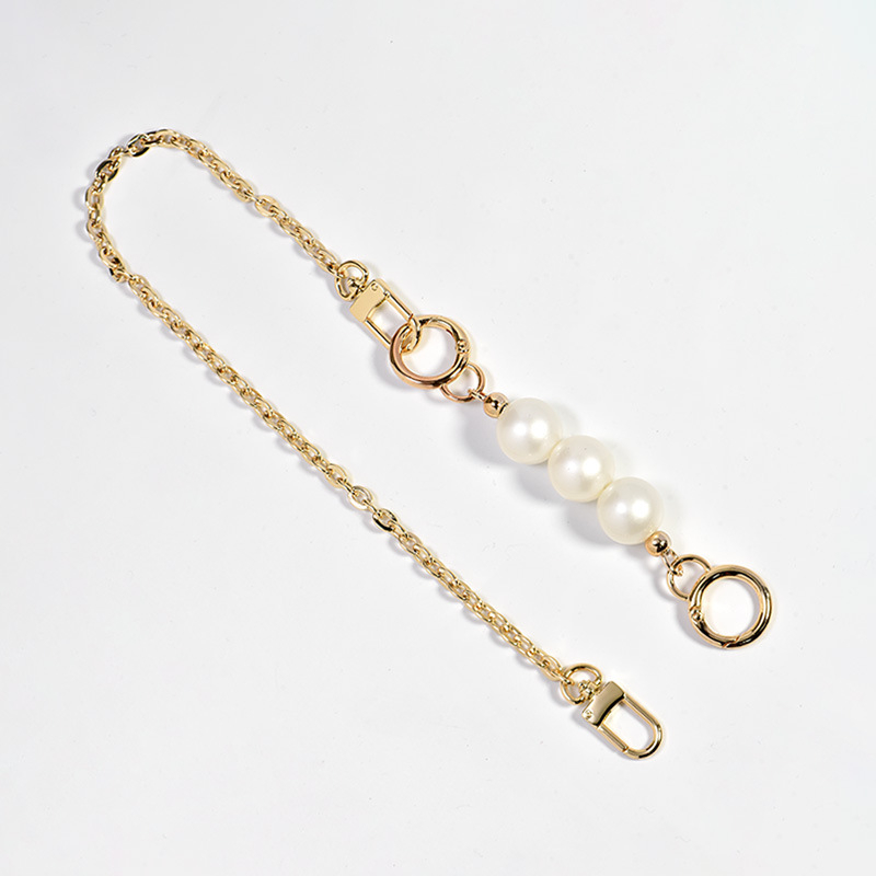 Ιμάντας ώμου από κράμα με επεκτειόμενη αλυσίδα και μαργαριταρένια διακόσμηση – Αξεσουάρ τσάντας για crossbody