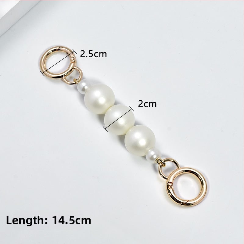 Ιμάντας ώμου από κράμα με επεκτειόμενη αλυσίδα και μαργαριταρένια διακόσμηση – Αξεσουάρ τσάντας για crossbody