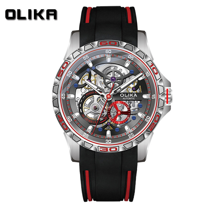 Muški automatski skeletni sat s tourbillonom, dvostrani, 43 mm brojčanik, 50 m vodootpornost, luminescencijski indikatori, Seagull mehanizam