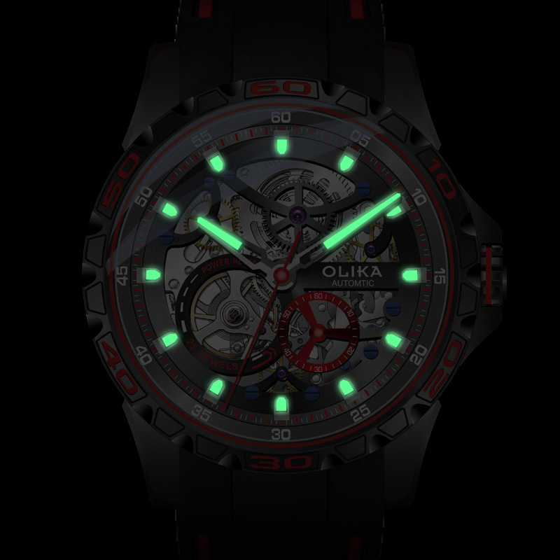 Muški automatski skeletni sat s tourbillonom, dvostrani, 43 mm brojčanik, 50 m vodootpornost, luminescencijski indikatori, Seagull mehanizam