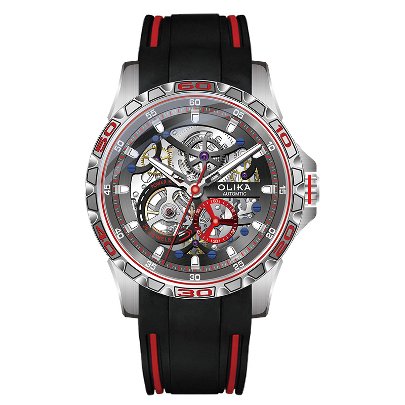 Muški automatski skeletni sat s tourbillonom, dvostrani, 43 mm brojčanik, 50 m vodootpornost, luminescencijski indikatori, Seagull mehanizam