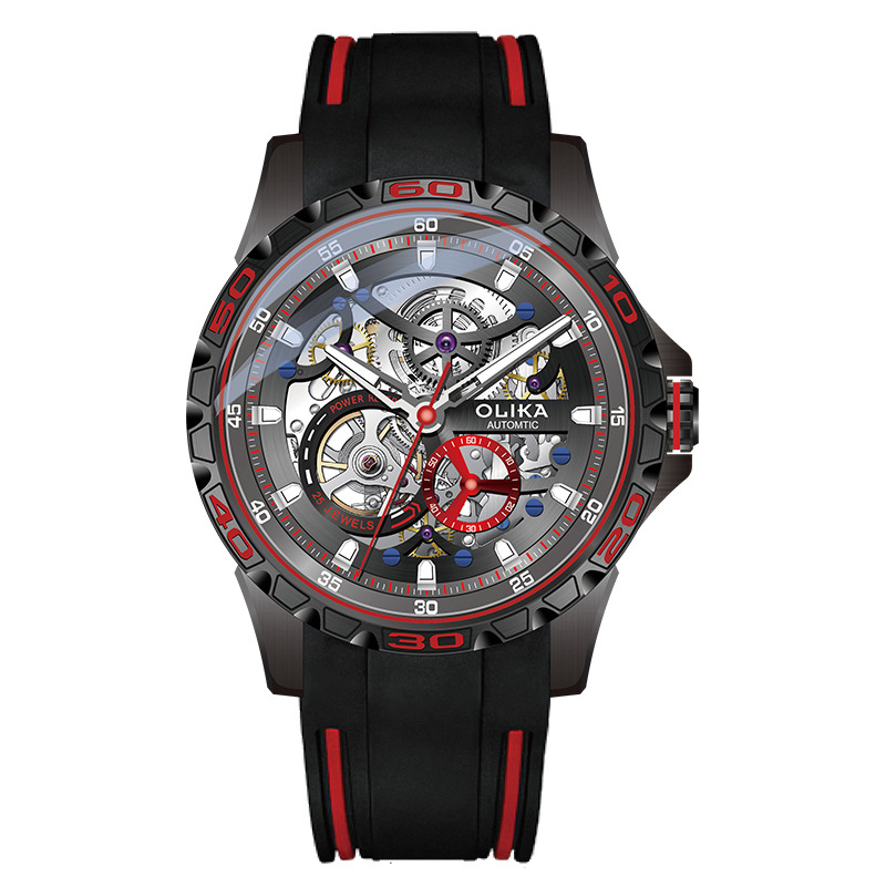 Muški automatski skeletni sat s tourbillonom, dvostrani, 43 mm brojčanik, 50 m vodootpornost, luminescencijski indikatori, Seagull mehanizam