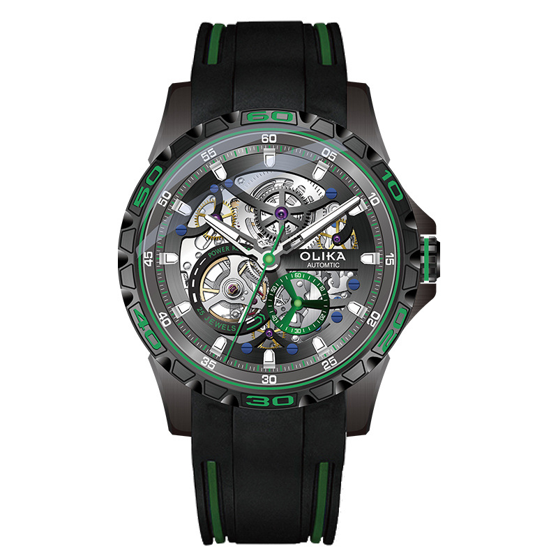 Muški automatski skeletni sat s tourbillonom, dvostrani, 43 mm brojčanik, 50 m vodootpornost, luminescencijski indikatori, Seagull mehanizam