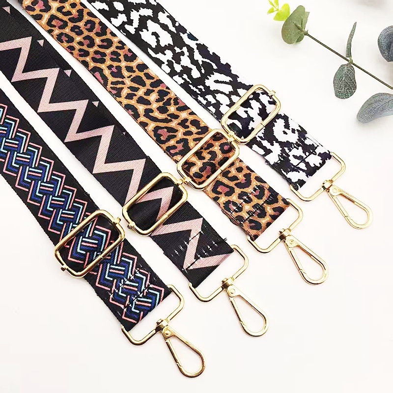 Ευρύ λουρί για τσάντα, ρυθμιζόμενος, από βαμβάκι και λινό, κεντημένα μοτίβα, για τσάντες crossbody