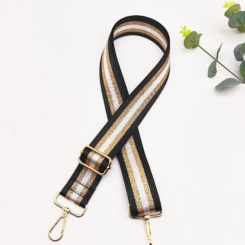 Ευρύ λουρί για τσάντα, ρυθμιζόμενος, από βαμβάκι και λινό, κεντημένα μοτίβα, για τσάντες crossbody