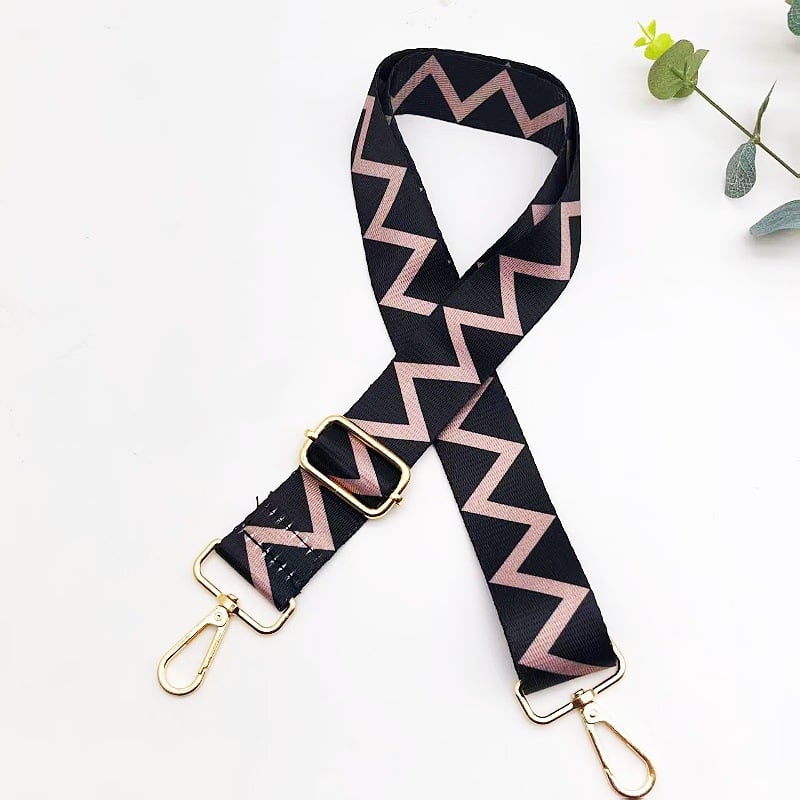 Ευρύ λουρί για τσάντα, ρυθμιζόμενος, από βαμβάκι και λινό, κεντημένα μοτίβα, για τσάντες crossbody