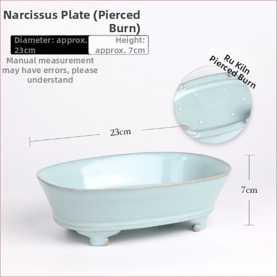 Keraminė narcizų vazonėlis, skirtas stalinei arba grindų naudojimui, paprastas stilius, rankų darbas ir išdegintas