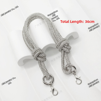 Ιμάντας αλυσίδας διακοσμημένος με διαμάντια, 14 σειρών, για βραδινή τσάντα, ριγέ μοτίβο, κρυσταλλικό υλικό, ανθεκτικό στη φθορά