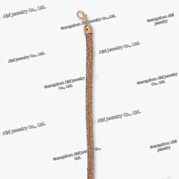 Ιμάντας αλυσίδας διακοσμημένος με διαμάντια, 14 σειρών, για βραδινή τσάντα, ριγέ μοτίβο, κρυσταλλικό υλικό, ανθεκτικό στη φθορά