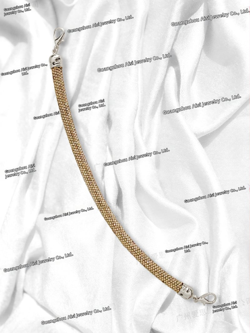 Ιμάντας αλυσίδας διακοσμημένος με διαμάντια, 14 σειρών, για βραδινή τσάντα, ριγέ μοτίβο, κρυσταλλικό υλικό, ανθεκτικό στη φθορά