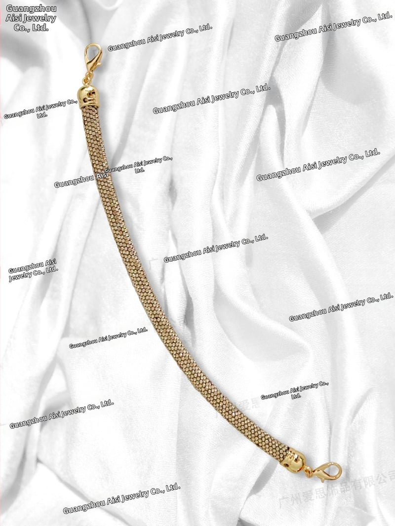 Ιμάντας αλυσίδας διακοσμημένος με διαμάντια, 14 σειρών, για βραδινή τσάντα, ριγέ μοτίβο, κρυσταλλικό υλικό, ανθεκτικό στη φθορά