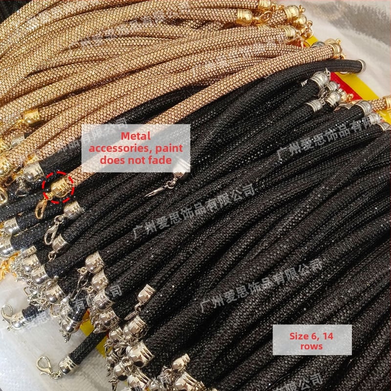 Ιμάντας αλυσίδας διακοσμημένος με διαμάντια, 14 σειρών, για βραδινή τσάντα, ριγέ μοτίβο, κρυσταλλικό υλικό, ανθεκτικό στη φθορά