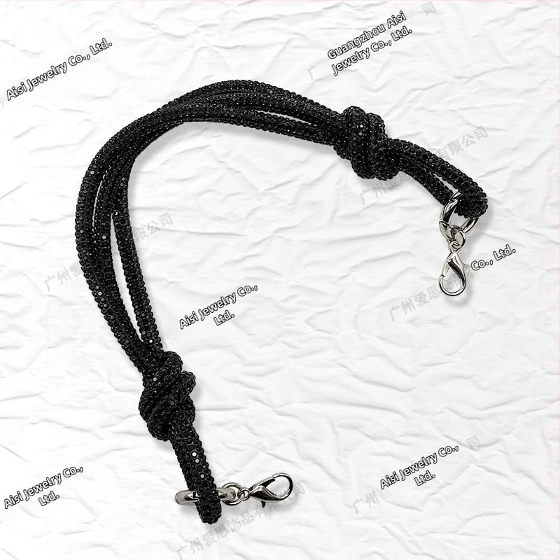 Ιμάντας αλυσίδας διακοσμημένος με διαμάντια, 14 σειρών, για βραδινή τσάντα, ριγέ μοτίβο, κρυσταλλικό υλικό, ανθεκτικό στη φθορά