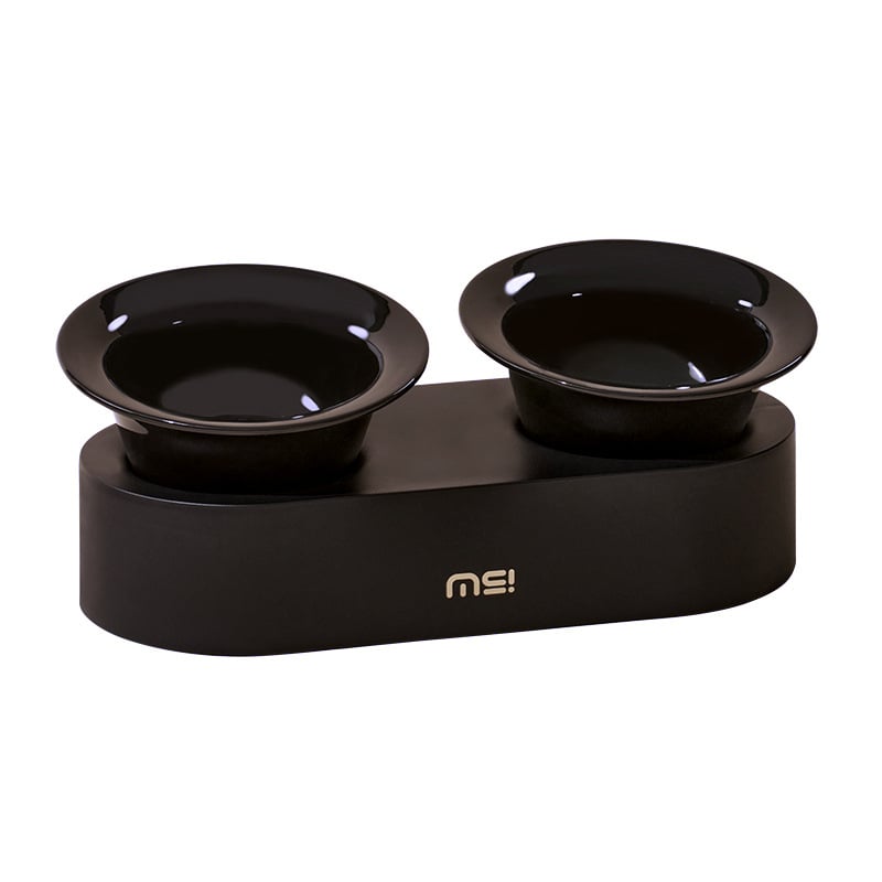 Mochi κεραμικό διπλό μπολ γάτας με κεκλιμένο άκρο για φαγητό και νερό — υλικά: κεραμικά και PP