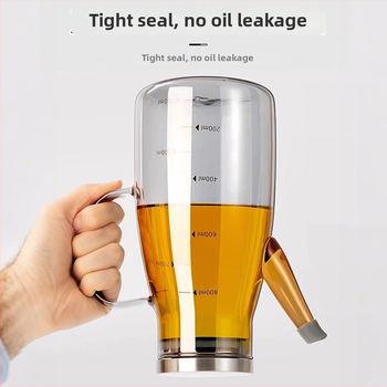 Duo One aliejaus indas iš aukštos borosilikatinio stiklo su spausdintu logotipu, didelė talpa, modernus minimalistinis stilius