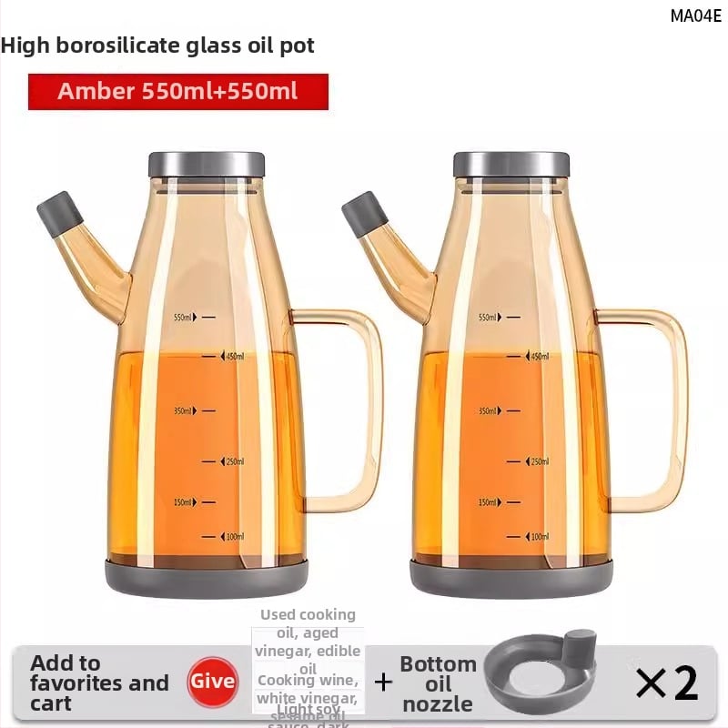 Duo One aliejaus indas iš aukštos borosilikatinio stiklo su spausdintu logotipu, didelė talpa, modernus minimalistinis stilius