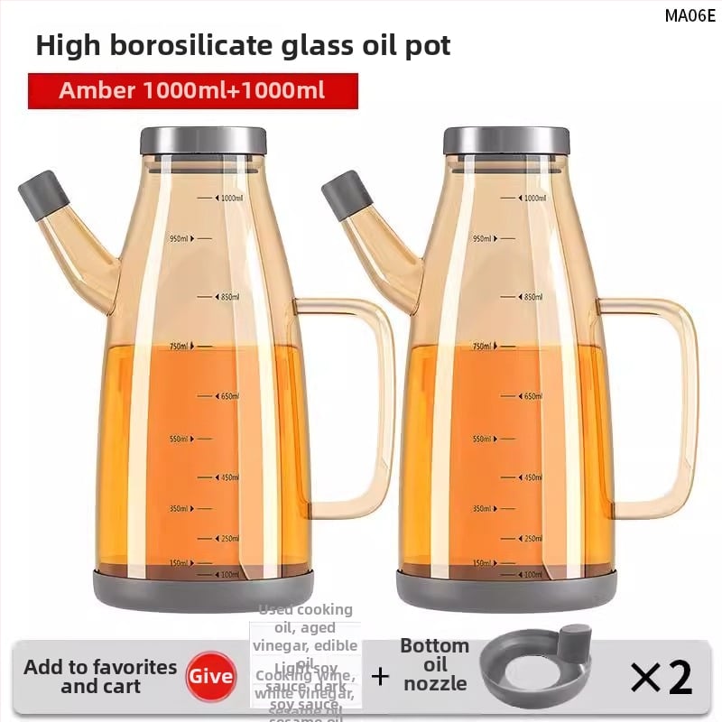 Duo One aliejaus indas iš aukštos borosilikatinio stiklo su spausdintu logotipu, didelė talpa, modernus minimalistinis stilius