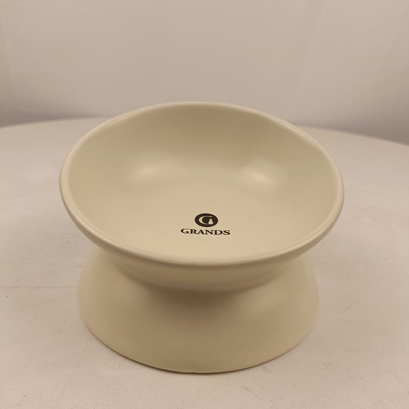 Keraminė vandens dubenėlis katėms su kaklo apsauga ir apsauga nuo apvertimo — naminių gyvūnėlių ėdalo dubuo, prekinis ženklas Pomeranian pottery