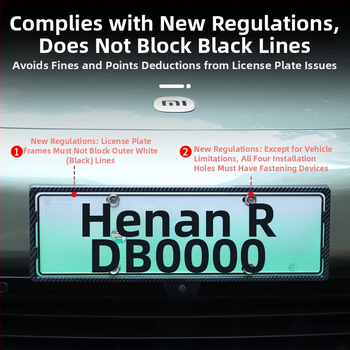 Numbrimärgiraam - täis serva disain, ühilduv SU7/YU7-ga, mõeldud uue energiaga sõidukitele, plastikust