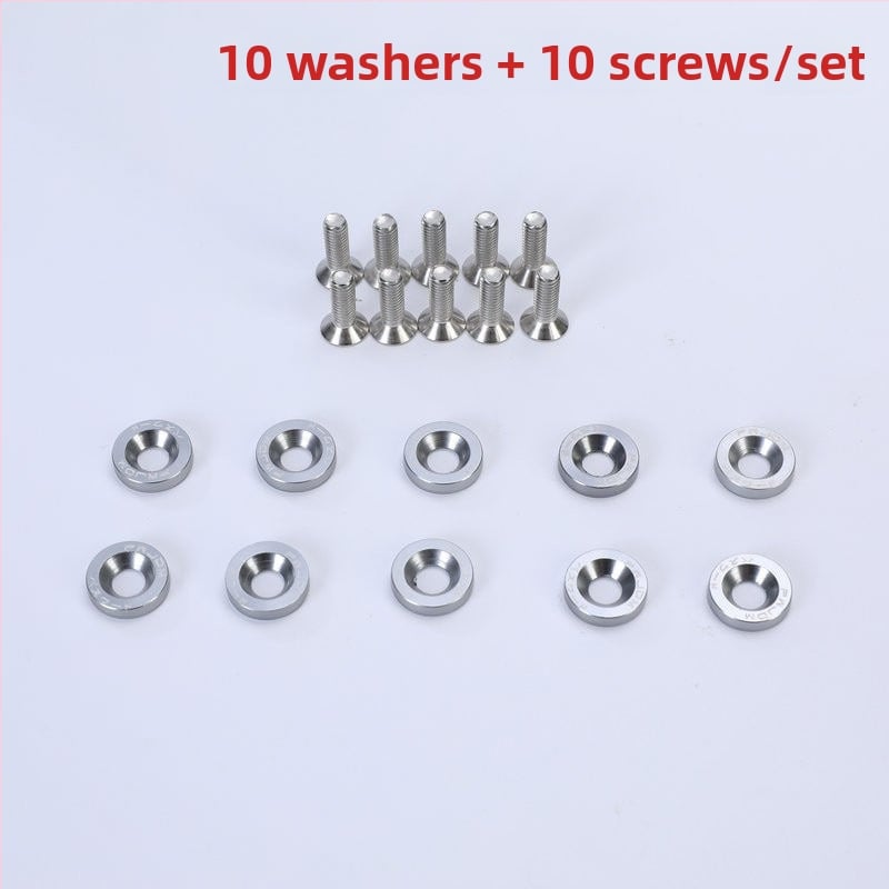 Sraigtų tarpiklis priekinei ir galinei bamperio stiprinimui, nikeliuoto plieno plokštelė registracijos numerio rėmui, universalus tvirtinimas