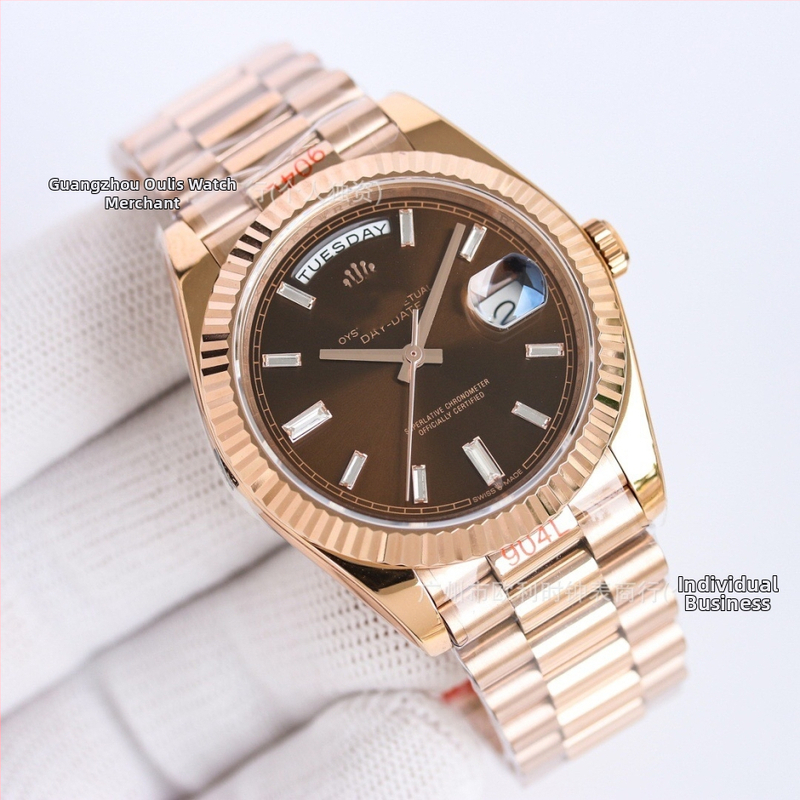 Vīriešu mehāniskais automāts ar Seagull 2813 kustību, displejs ar rādītājiem un cipariem, nerūsējošā tērauda korpuss un siksna