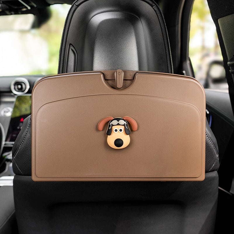 Auto tagaistme söögilaud — kokkupandav taldrik, kohvitassi hoidik, puidust konstruktsioon, seinaline kinnitamine, universaalne ühilduvus