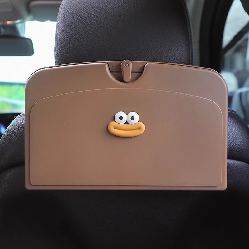 Auto tagaistme söögilaud — kokkupandav taldrik, kohvitassi hoidik, puidust konstruktsioon, seinaline kinnitamine, universaalne ühilduvus