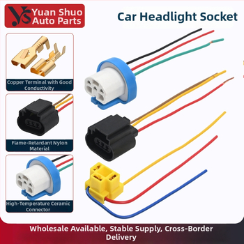 Automobilio žibinto lizdas su keraminiu korpusu ir gryno vario laidų surišimu, suderinama su žibintų lemputėmis