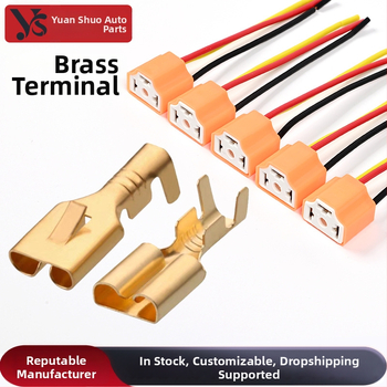 Automobilio žibinto lizdas su keraminiu korpusu ir gryno vario laidų surišimu, suderinama su žibintų lemputėmis