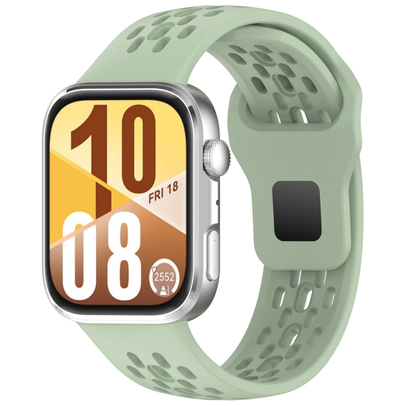 Bratara din silicon pentru Huawei Fit4 și GT5 – respirabilă, multicoloră cu perforații (Material: silicon; Modele compatibile: Huawei Fit4, GT5; Închidere: buton snap; Greutate: 18 g)