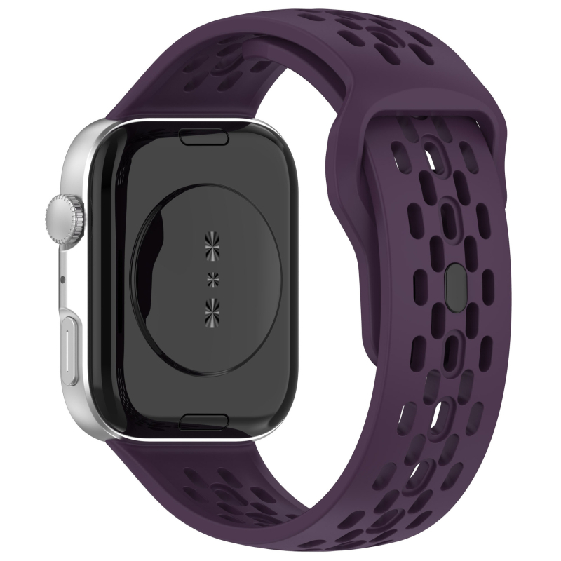 Bratara din silicon pentru Huawei Fit4 și GT5 – respirabilă, multicoloră cu perforații (Material: silicon; Modele compatibile: Huawei Fit4, GT5; Închidere: buton snap; Greutate: 18 g)