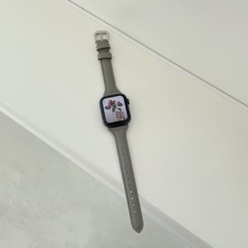Jun Hongmei δερμάτινο λουρί για Apple Watch, απλός λεπτός σχεδιασμός, συμβατό με Apple Watch
