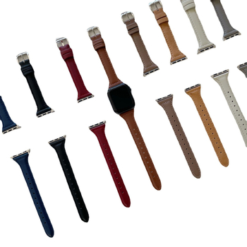 Jun Hongmei δερμάτινο λουρί για Apple Watch, απλός λεπτός σχεδιασμός, συμβατό με Apple Watch