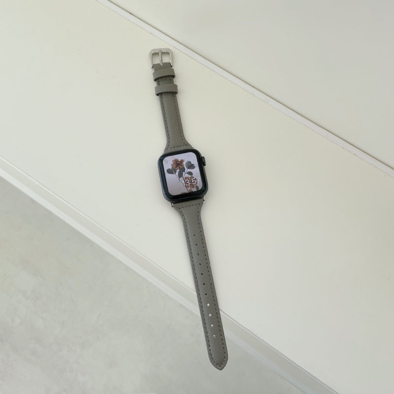 Jun Hongmei δερμάτινο λουρί για Apple Watch, απλός λεπτός σχεδιασμός, συμβατό με Apple Watch
