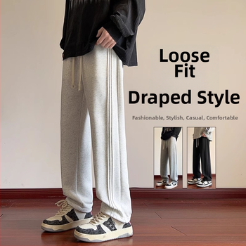 Pusaudžu sporta ikdienas bikses, brīvs piegriezums, vidukļa vidējais līmenis, šņorēta aizdare, kokvilnas audums