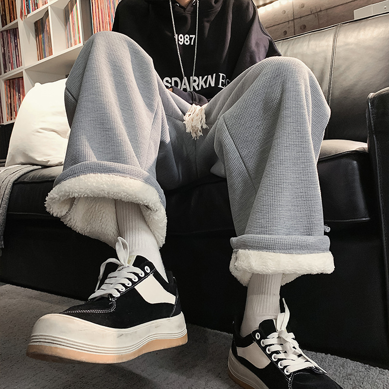 Vīriešu ziemas ikdienas bikses, brīvā piegriezuma, vidukļa vidējā augstuma, kokvilna, kabatas ar augšējām šuvēm